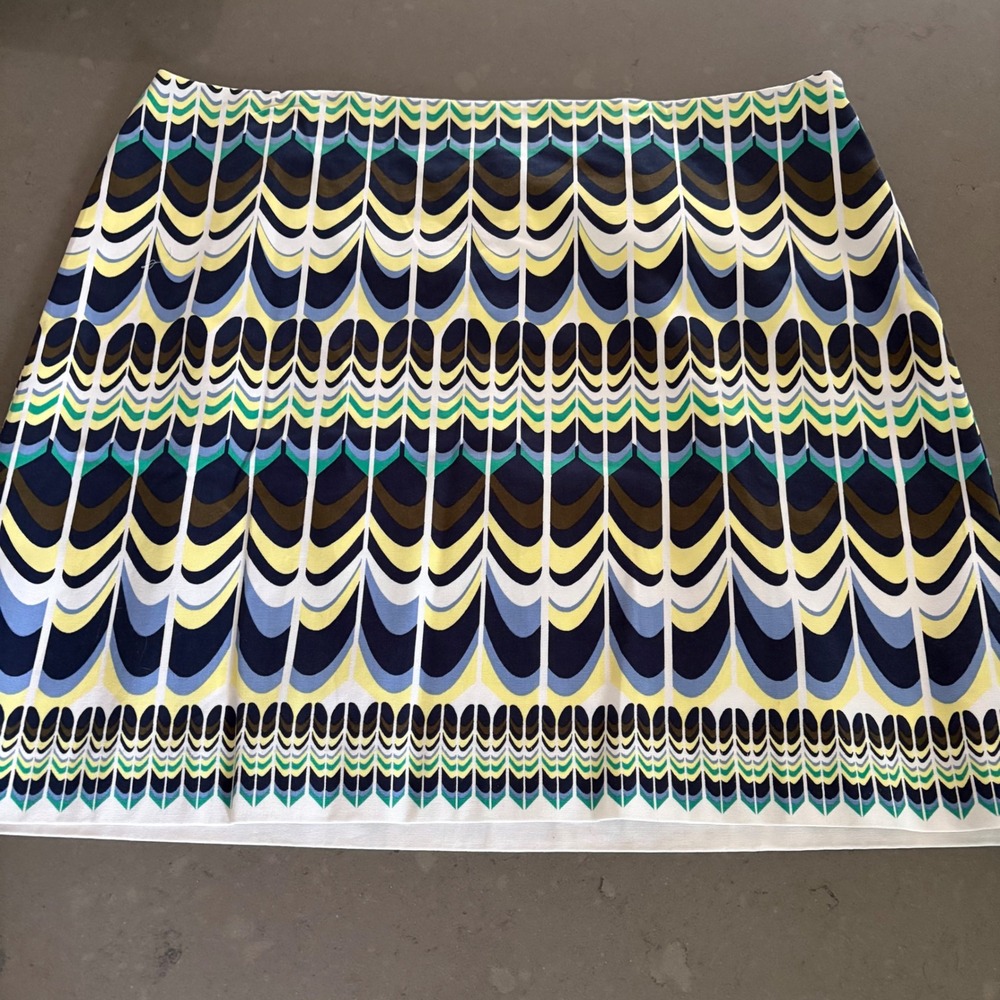 Talbots Women Sz 20‎ Skirt Feather Geo Peacock Print  Boho Artsy Yellow
Blue NEW